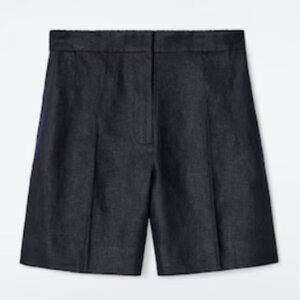 COS NWT Navy Linen Shorts 8